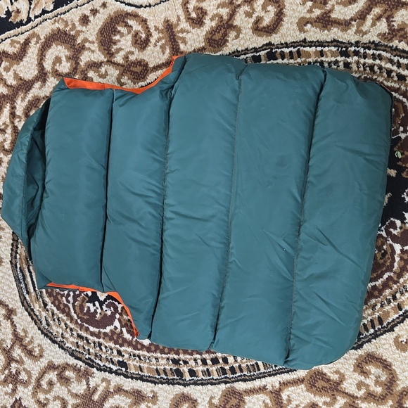 Vintage Hunter Orange Down Vest Puffer Vest Puffy Hunting Green Western Cowboy - Picture 12 of 16